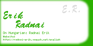 erik radnai business card